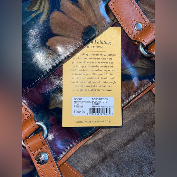 NWT~*RARE* NASH “Peruvian Painting” Solaro Satchel/Italian LEATHER/Floral Design - Picture 3 of 16